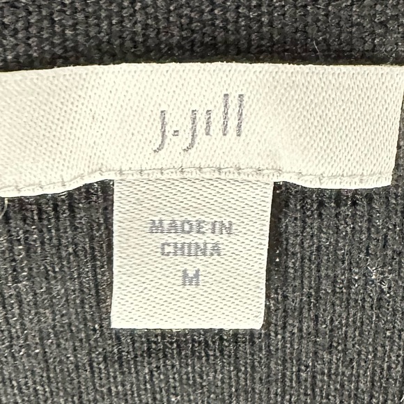 J. JILL / Black Cardigan Duster Wrap Sweater / Medium - Picture 10 of 11